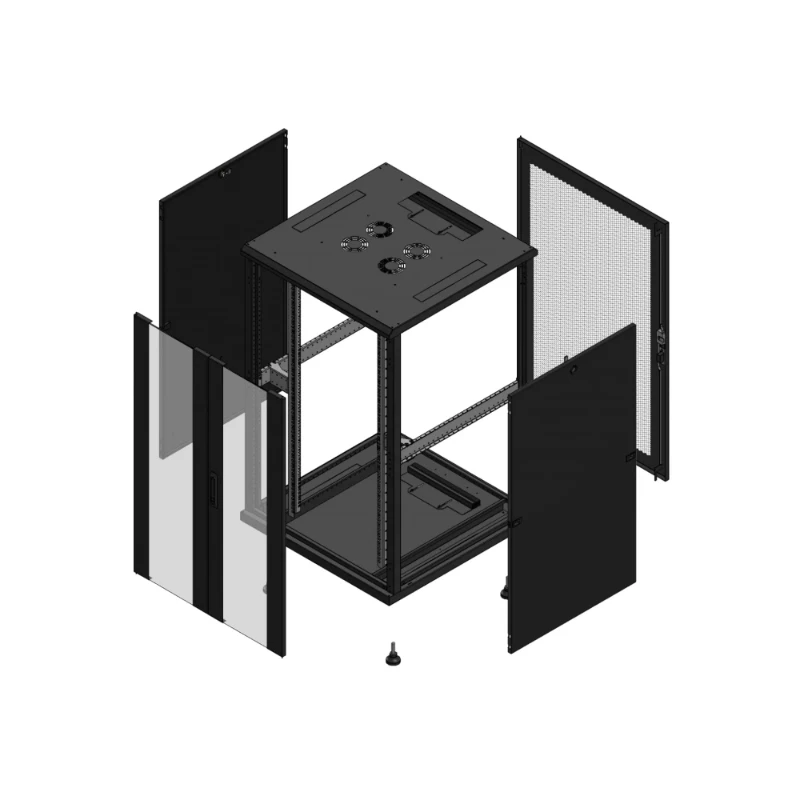 Gigamedia Vloer patchkast AV dubbel VER AR enkel PER 19" 26HE 800x800mm Zwart GGM 702688PVDPPS