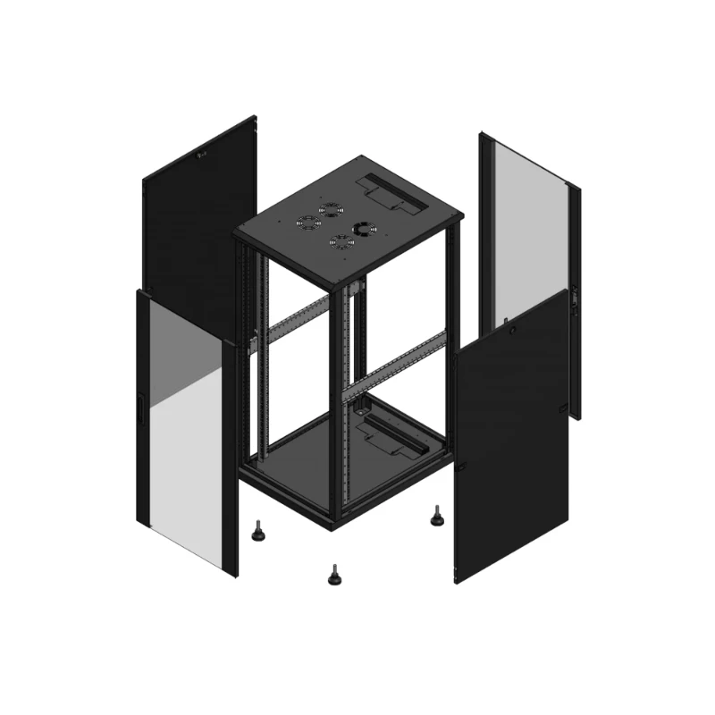 Gigamedia Vloer patchkast AV enkel VER AR enkel VER 19" 26HE 600x800mm Zwart GGM 702668PVSPVS