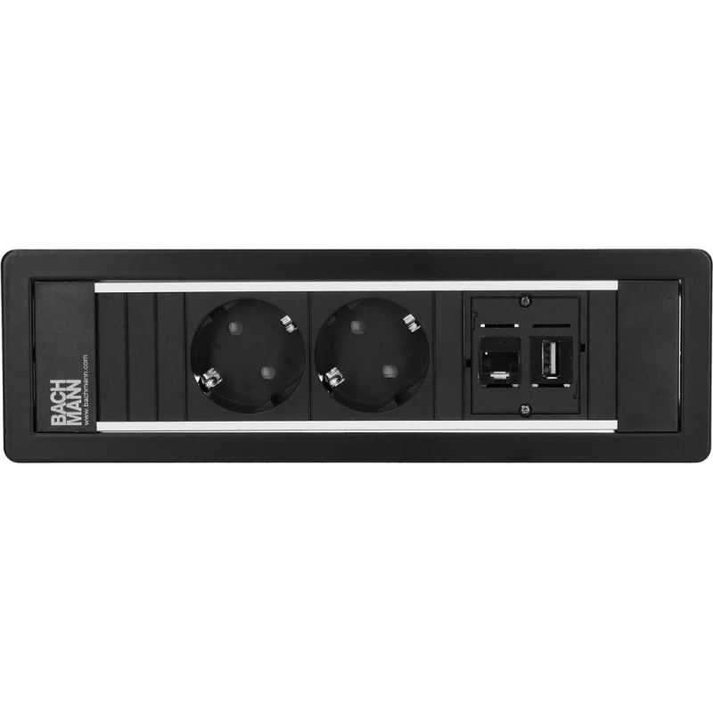 OCS Power Frame 2x 230V RA + 1x Cat6U b/b + 1x USB3.0 b/b 0,2m GST