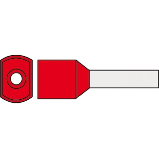 Klemko adereindhuls 1mm² 8mm Geïsoleerd Rood