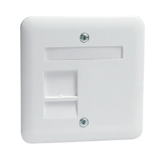 Peha Standard afdekkap 1 draagframe600 MJ1 tot 600MJ12 Modular-Jack 2 connectoren Met label wit 00753111