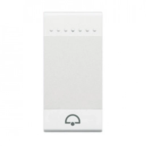 Bticino LivingLight pulsdrukker no moduledrager Drukknop Symbool "bel" Mat wit RAL 9016 BTN4042N