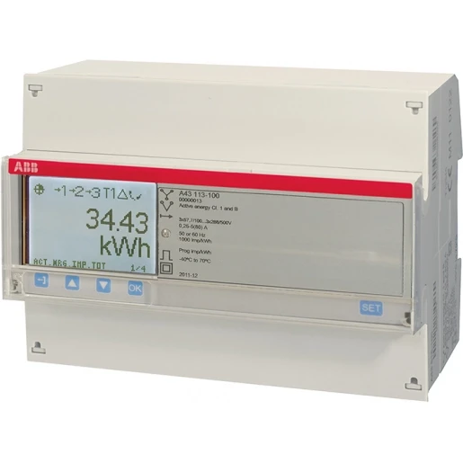 ABB Energiemeter 3 fase direct 80A 3x57/100 ... 288/500V AC klasse B Pu
