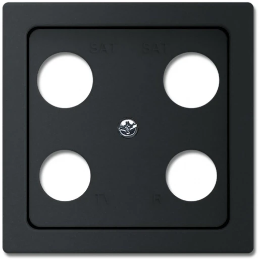 ABB Busch-Jaeger Future Centraalplaat satelliet Satelliet Bedieningselement 4 connectoren Zonder label zwart 2CKA001724A4380