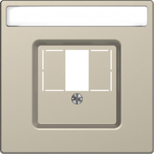 Merten Systeem M Centraalplaat USB/H Basiselement met centrale afdekplaat 2 connectoren Met label beige MTN4250-6033