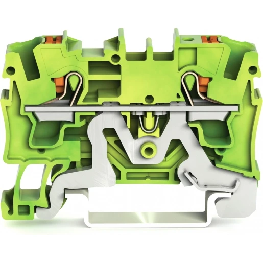 Wago 2-draads aardklem Met drukknop 4 mm² groen-geel
