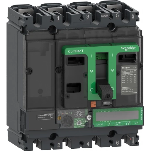 Schneider Electric NSX160H 70KA AC 4P4D 160A 7.2E
