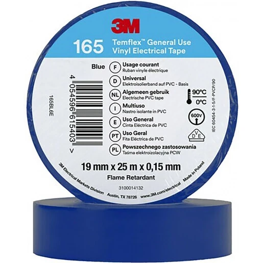 3M Vinyl isolatietape 165 Blauw 19mm x 25m