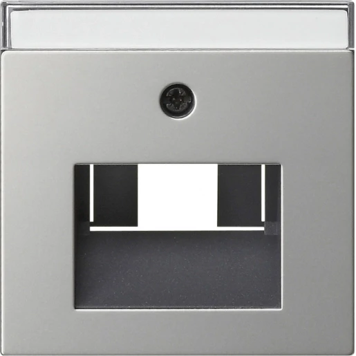 Gira System 55 Afdekking TK netwerkaansluitdoos edelstaal UAE/IAE Centraalplaat MetaalMet label RVS 0284600
