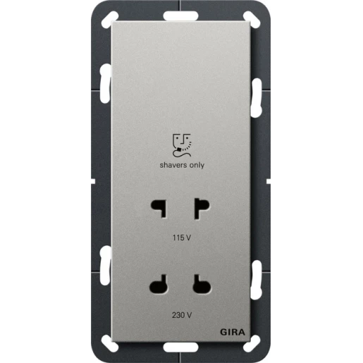 Gira System 55 Scheerwandcontactdoos inbouw 230V RVS 2820600