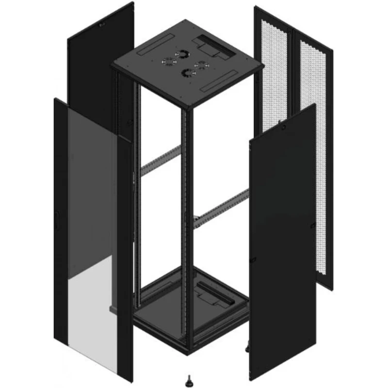 Gigamedia Vloer patchkast AV enkel VER AR dubbel PER 19" 47HE 800x800mm Zwart GGM 704788PVSPPD