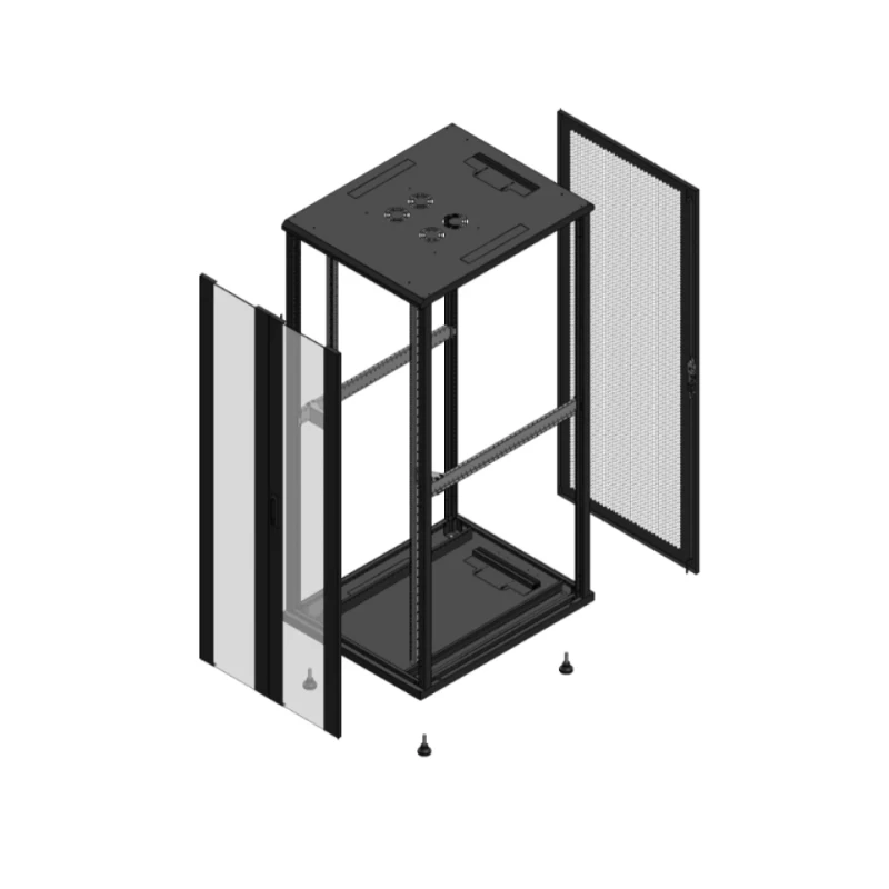 Gigamedia Vloer patchkast AV dubbel VER AR enkel PER EX 19" 42HE 800x1000mm Zwart GGM 7042810PVDPPSEX