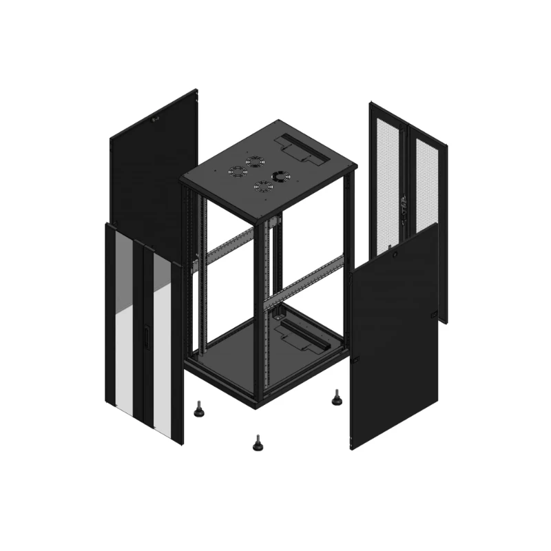 Gigamedia Vloer patchkast AV dubbel VER AR dubbel PER 19" 26HE 600x800mm Zwart GGM 702668PVDPPD