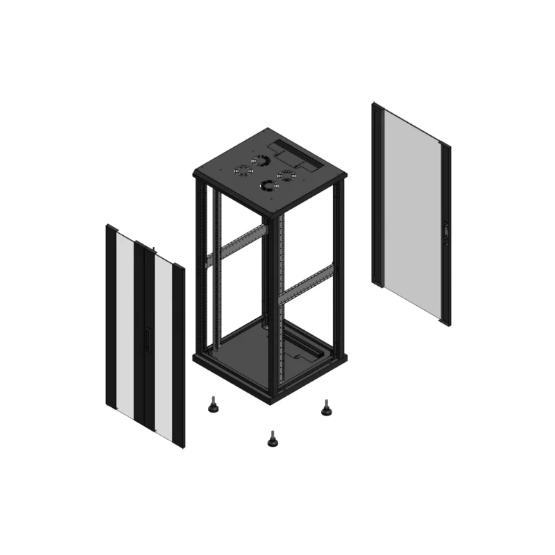 Gigamedia Vloer patchkast AV dubbel VER AR enkel VER EX 19" 26HE 600x600mm Zwart GGM 702666PVDPVSEX