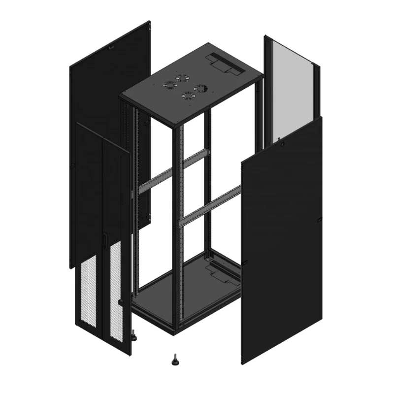 Gigamedia Vloer patchkast AV dubbel PER AR enkel VER 19" 42HE 600x1000mm Zwart GGM 7042610PPDPVS