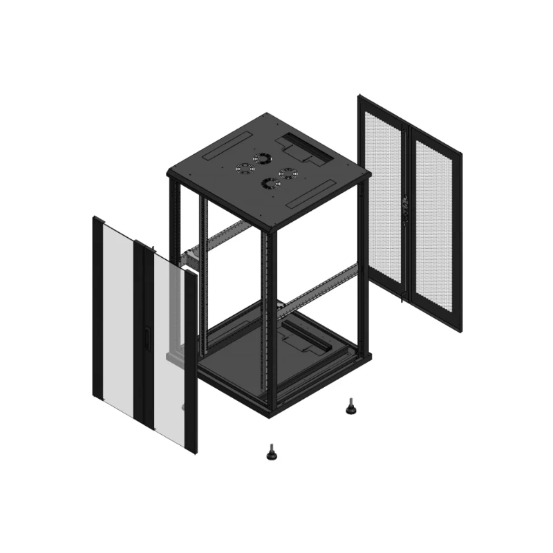 Gigamedia Vloer patchkast AV dubbel VER AR dubbel PER EX 19" 26HE 800x800mm Zwart GGM 702688PVDPPDEX