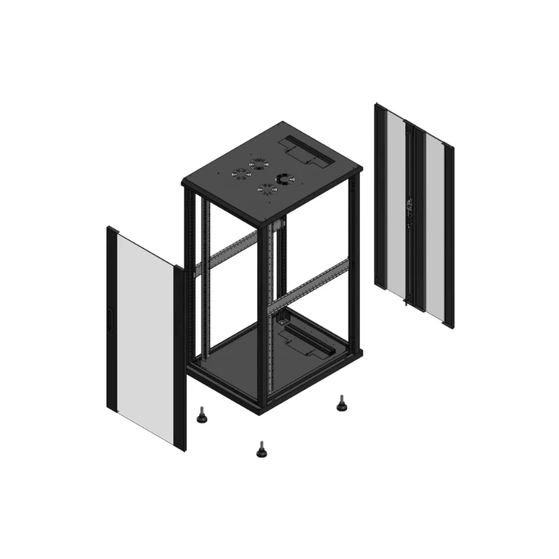 Gigamedia Vloer patchkast AV enkel VER AR dubbel VER EX 19" 26HE 600x800mm Zwart GGM 702668PVSPVDEX