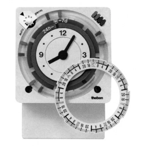 Theben Synchrona Analoge schakelklok paneelbouw AC Frontmontage 72x72 10A 230V 1 kanaal 2690008