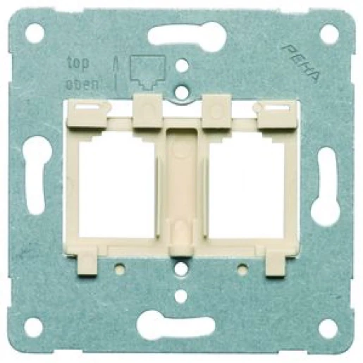Peha Draagframe beige Modular-Jack Basiselement 2 connectoren MetaalZonder label 00743111