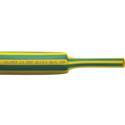 Cellpack KRIMPKOUS DUNW.KRIMPVERH.2:1 SR1F/19.1-9.5/GROEN-GEEL/50M