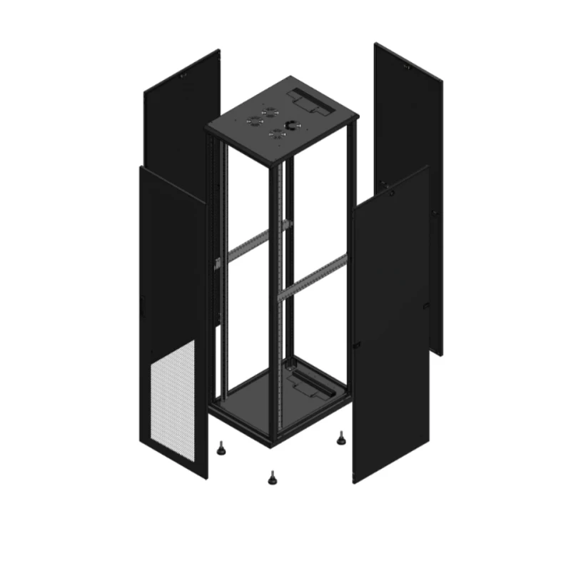 Gigamedia Vloer patchkast AV enkel PER PAR 19" 47HE 600x800mm Zwart GGM 704768PPSPAR