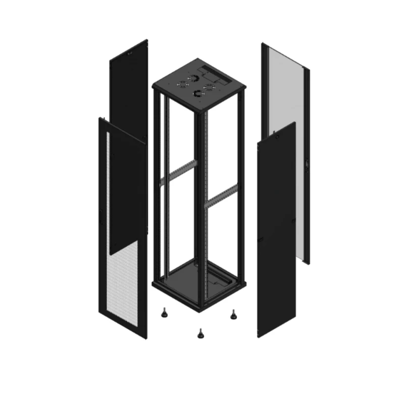 Gigamedia Vloer patchkast AV enkel PER AR enkel VER 19" 47HE 600x600mm Zwart GGM 704766PPSPVS