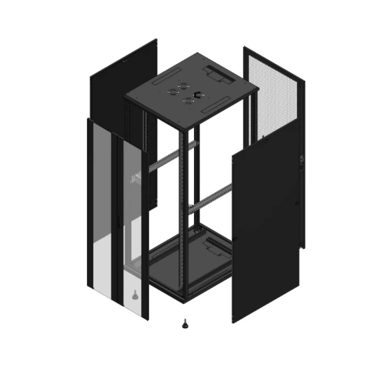 Gigamedia Vloer patchkast AV dubbel VER AR enkel PER 19" 42HE 800x1000mm Zwart GGM 7042810PVDPPS