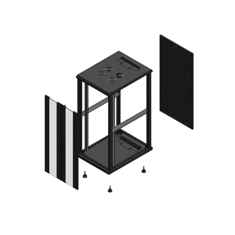 Gigamedia Vloer patchkast AV dubbel VER PAR EX 19" 26HE 600x800mm Zwart GGM 702668PVDPAREX