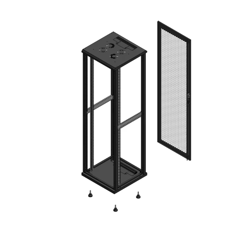 Gigamedia Vloer patchkast SP AR enkel PER EX 19" 42HE 600x600mm Zwart GGM 704266SPPPSEX