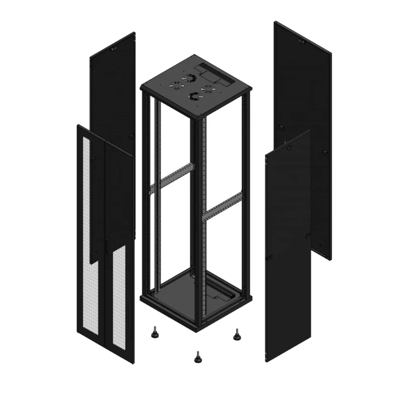 Gigamedia Vloer patchkast AV dubbel PER PAR 19" 42HE 600x600mm Zwart GGM 704266PPDPAR