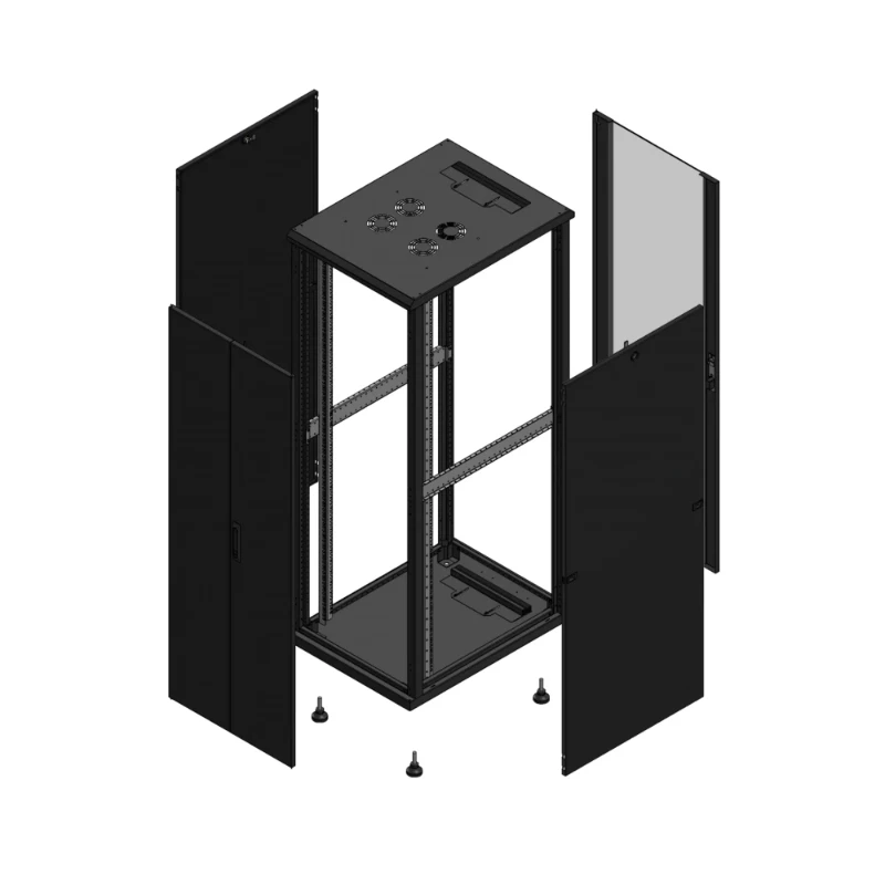 Gigamedia Vloer patchkast AV dubbel TOL AR enkel VER 19" 36HE 600x800mm Zwart GGM 703668PTDPVS