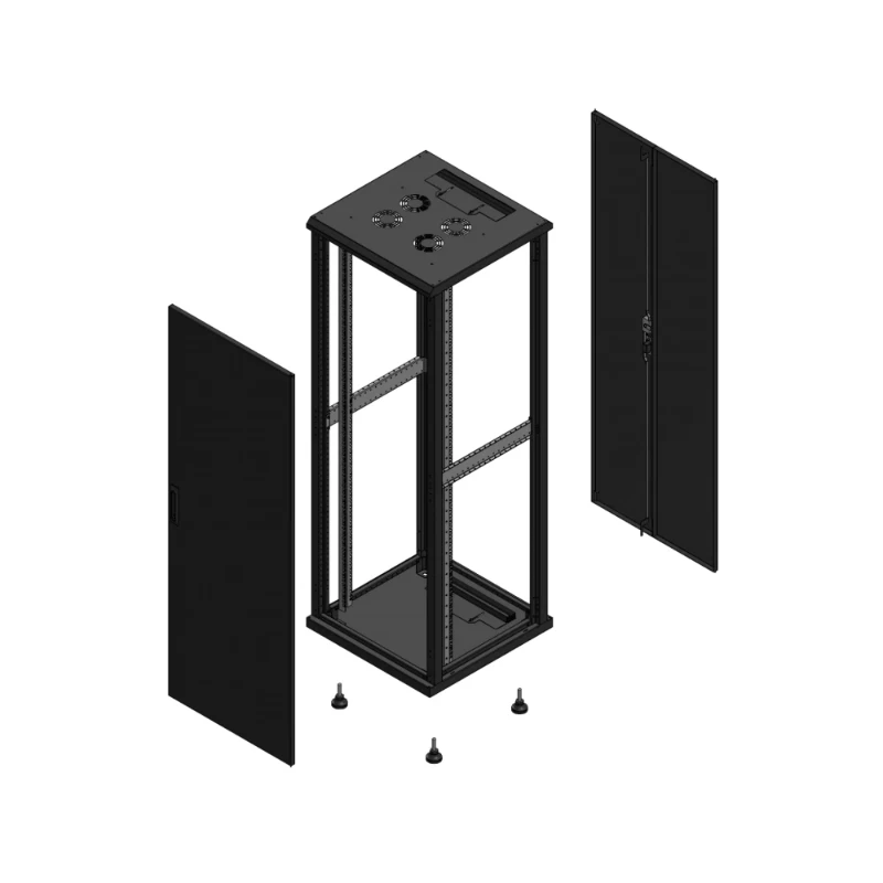 Gigamedia Vloer patchkast AV enkel TOL AR dubbel TOL EX 19" 36HE 600x600mm Zwart GGM 703666PTSPTDEX