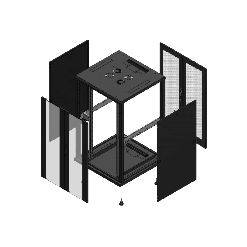 Gigamedia Vloer patchkast AV dubbel VER AR dubbel PER 19" 26HE 800x800mm Zwart GGM 702688PVDPPD