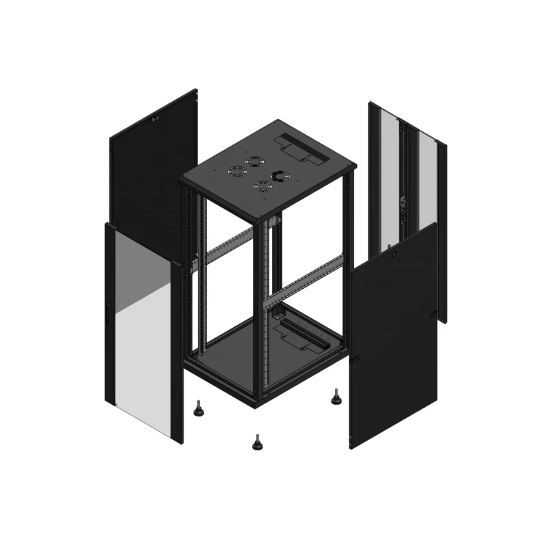 Gigamedia Vloer patchkast AV enkel VER AR dubbel VER 19" 26HE 600x800mm Zwart GGM 702668PVSPVD