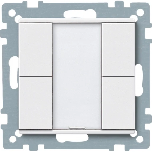 Merten KNX (brand Merten) Impulsdrukker 2V KNX 4-voudig wit met tekstv inbouw IP20 RAL 9010 627619
