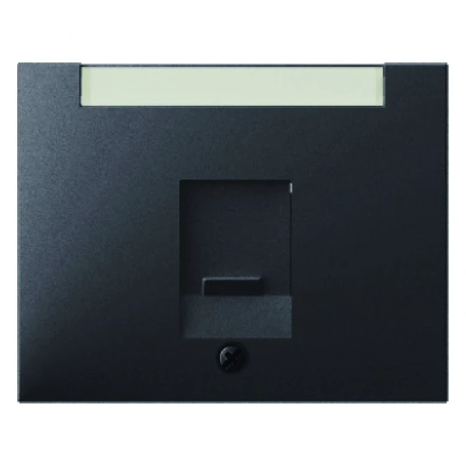 Hager berker K.1/K.5 Centraalplaat + stofweren Modular-Jack Centraalplaat 1 connector Met label antraciet 11707006