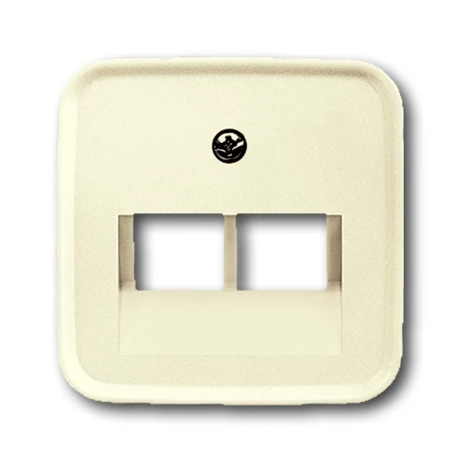 ABB Busch-Jaeger SI Centraalplaat datadoos RJ45 Jack plug Centraalplaat 2 connectoren Zonder label wit 2CKA001753A8956