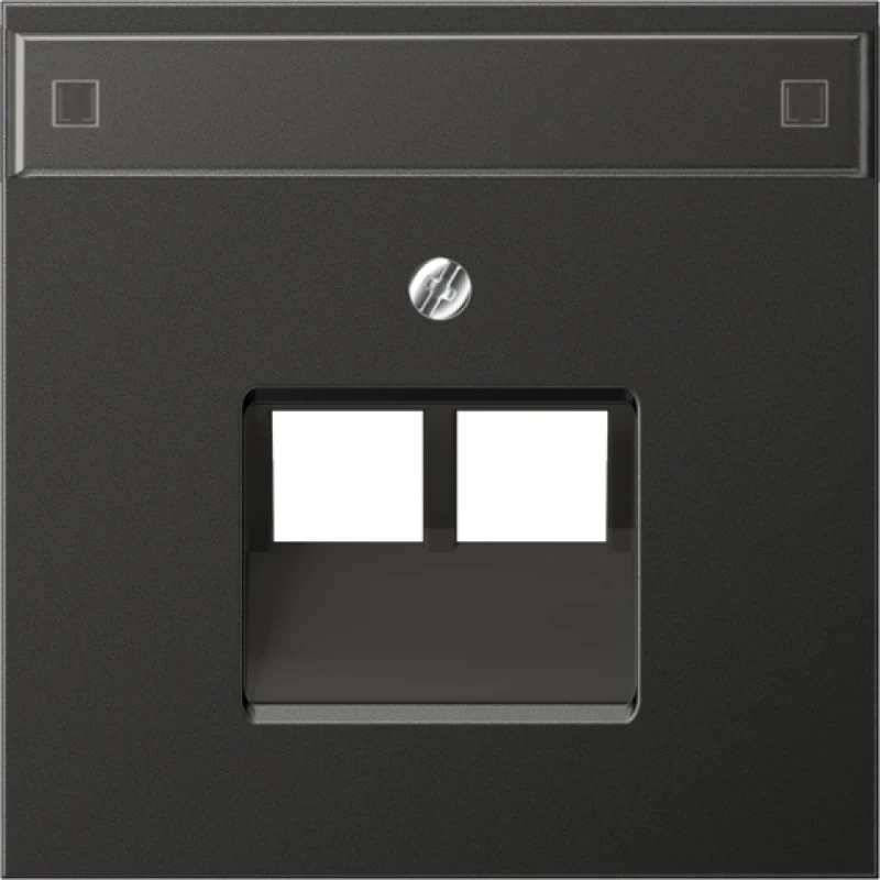 Jung LS range afdekking UAE/IAE 2 connectoren MetaalMet label antraciet AL2969-2NAUAAN