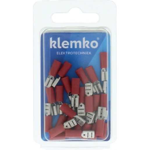 Klemko Blister verpakte Geïsoleerde Vlakstekerhuls 4,8x0,8mm voor 0