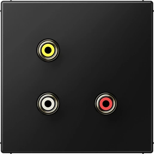 Jung LS range afdekking ls990 matzwart cinch audio/vid MALS1031SWM