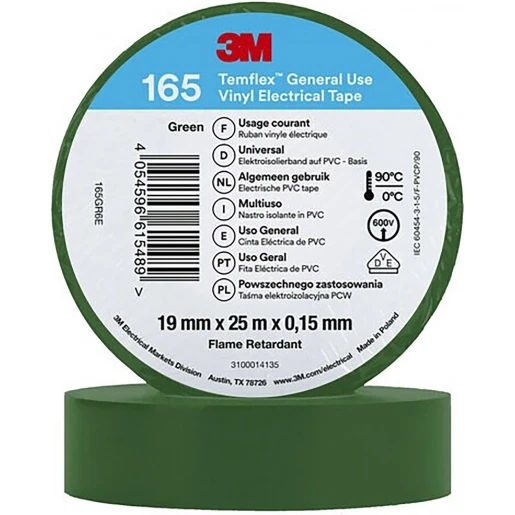 3M Vinyl isolatietape 165 Groen 19mm x 25m