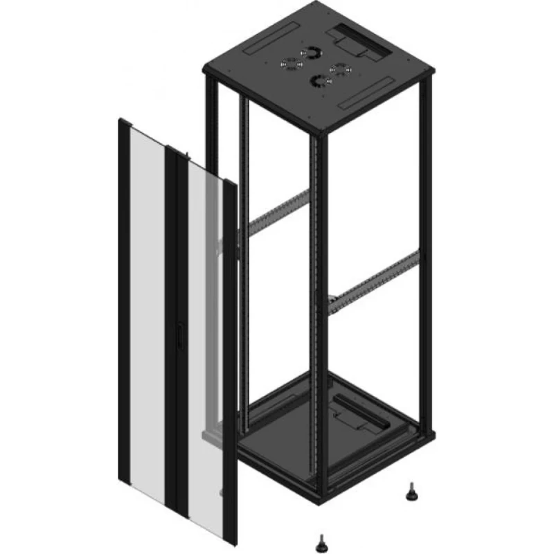 Gigamedia Vloer patchkast AV dubbel VER SP EX 19" 47HE 800x800mm Zwart GGM 704788PVDSPEX