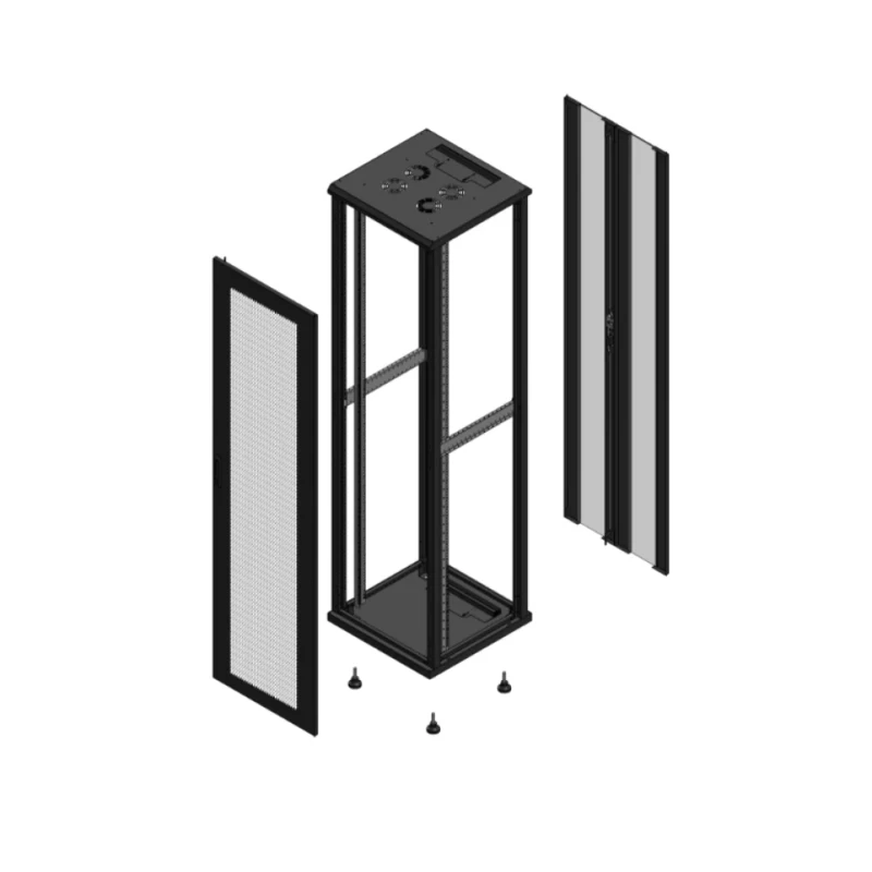 Gigamedia Vloer patchkast AV enkel PER AR dubbel VER EX 19" 47HE 600x600mm Zwart GGM 704766PPSPVDEX