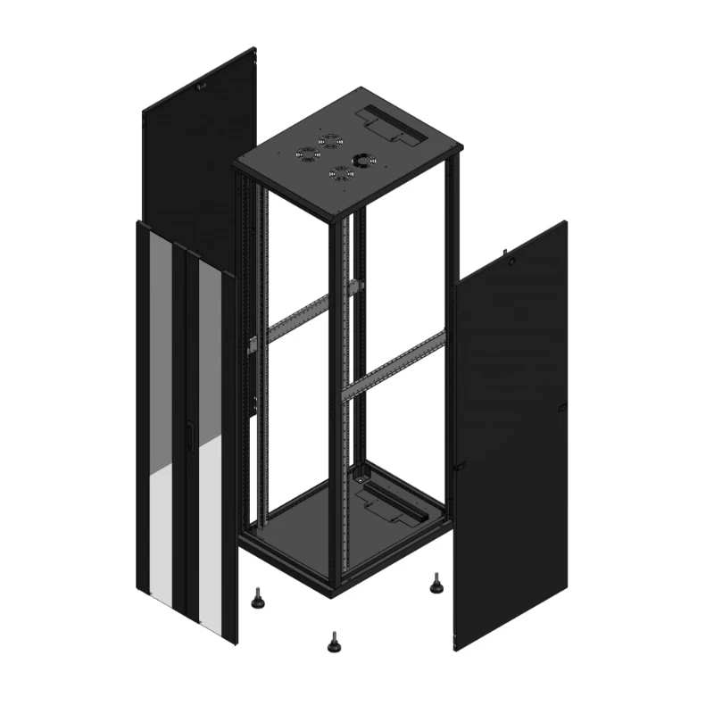 Gigamedia Vloer patchkast AV dubbel VER SP 19" 42HE 600x800mm Zwart GGM 704268PVDSP