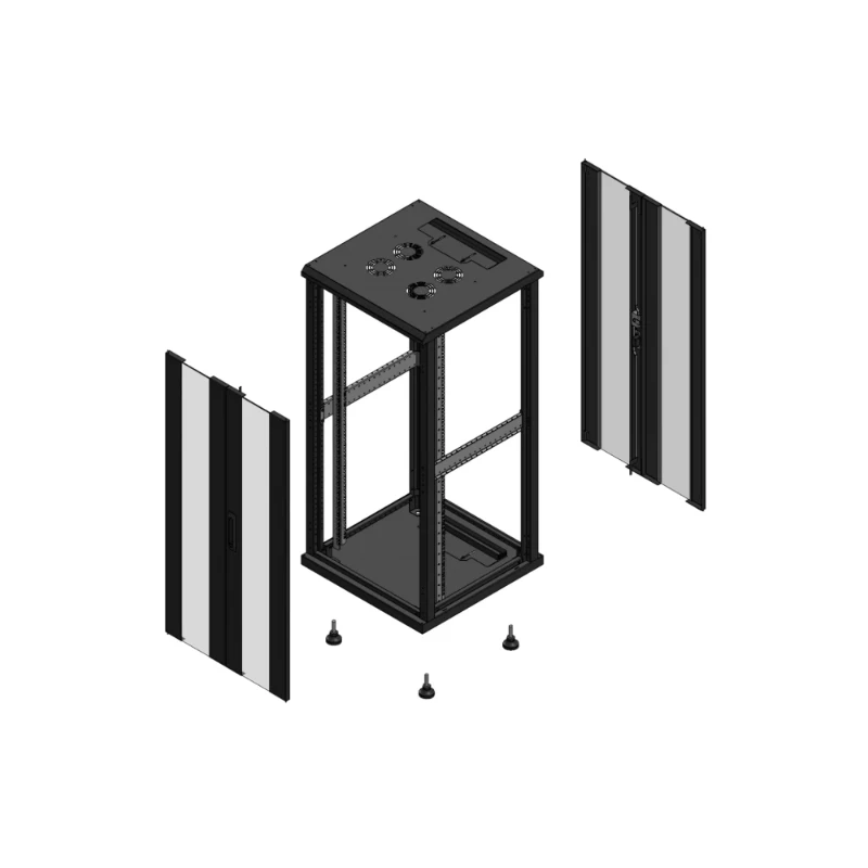 Gigamedia Vloer patchkast AV dubbel VER AR dubbel VER EX 19" 26HE 600x600mm Zwart GGM 702666PVDPVDEX