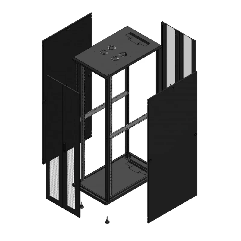 Gigamedia Vloer patchkast AV dubbel PER AR dubbel VER 19" 42HE 600x1000mm Zwart GGM 7042610PPDPVD