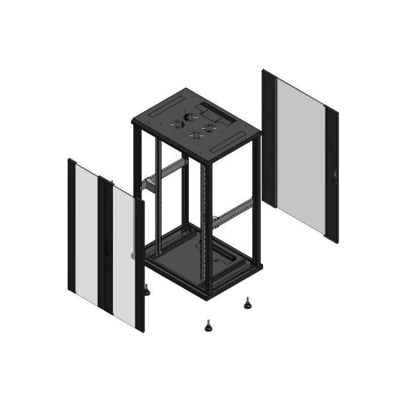 Gigamedia Vloer patchkast AV dubbel VER AR enkel VER EX 19" 26HE 800x600mm Zwart GGM 702686PVDPVSEX