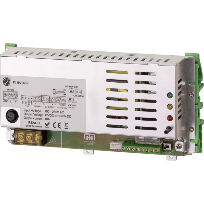 Maasland Security Netvoeding 12V 10A met DIN adapters