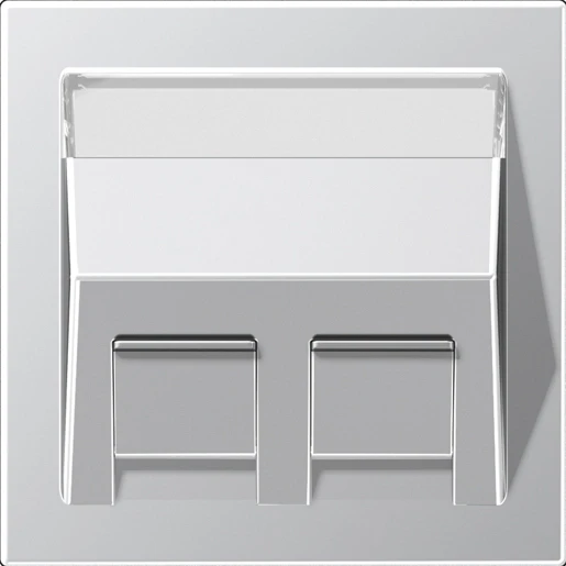 Jung LS range afdekking Centraalplaat 2 connectoren Met label aluminium AL569-30BFPL-L