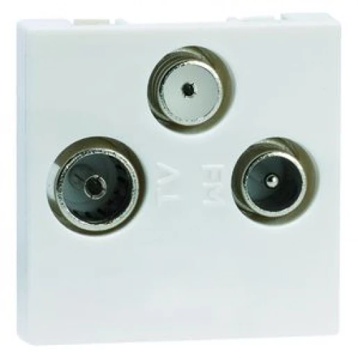 Peha Concept 45 Antennewandcontactdoos CAI Antenne-aansluitdoos, coax Basiselement met centrale afdekplaat 3 connectoren Zonder label wit 00524911